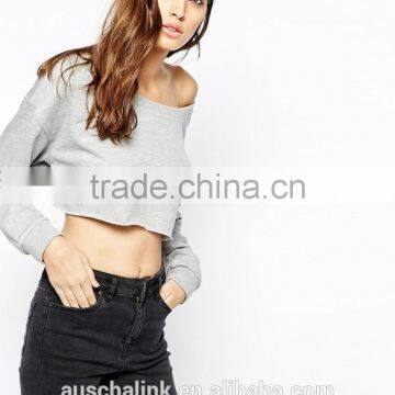 lady off shoulder grey fashion weet jogging slouchy sweat
