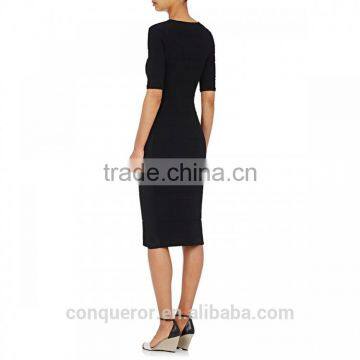 Tailor Made V-neck Elbow-length Sleeves Ladies Formal Dress photo-4