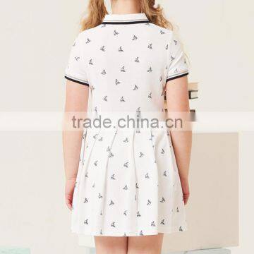New Summer School Girls' One-piece Dress 2017 Stamp Short Sleeve Dress photo-6