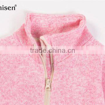 Wholesale Custom Women Pink Sweater Fleece Ladies Jacket photo-3