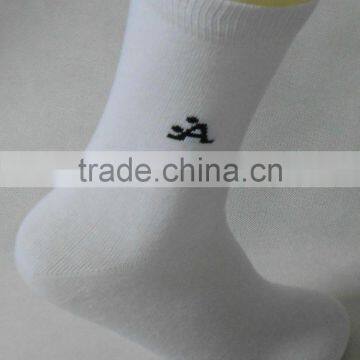Fancy White Thin Cotton Socks With Logo photo-3