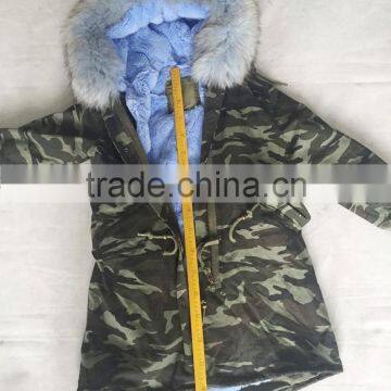 CX-G-P-07A Raccoon Fur Hooded Genuine Rex Rabbit Fur Lined Parka With Fur Jacket photo-5
