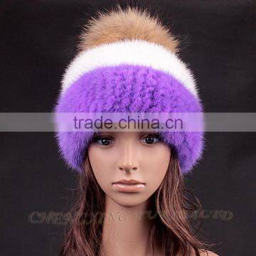 CX-C-235C Good Quality Custom Knitted Beanie, Pom Pom Plain Beanie photo-2