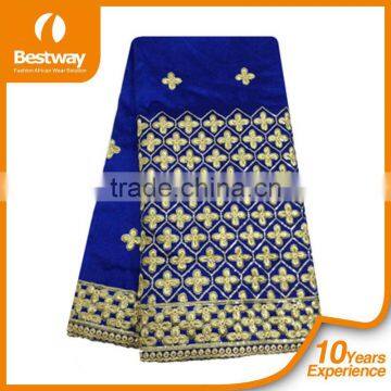 2015 Champagne Lace Wedding Dresses Latest Fashion Bestway Textile African Raw Silk George Fabric photo-4