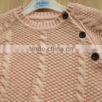 High Quality Baby Girls Sweater Design With Shoulder Woode Button(BKNB5564) photo-2