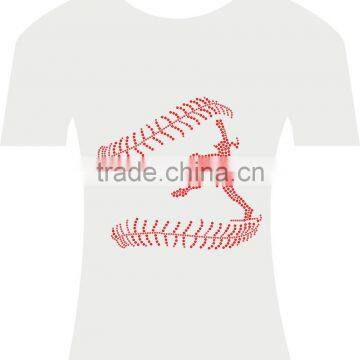 Bling Ruby Professional Softball Player Hot Fix Rhinestone Transfer photo-2