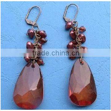 fashion crystal bead earrings, DIY bead earring jewelry