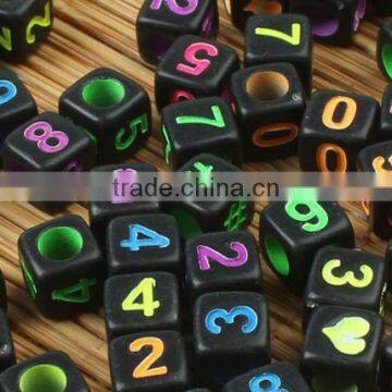 Custom colorful Numbers letter beads diy black numbers letter charms beads for children jewelry accessories 2017