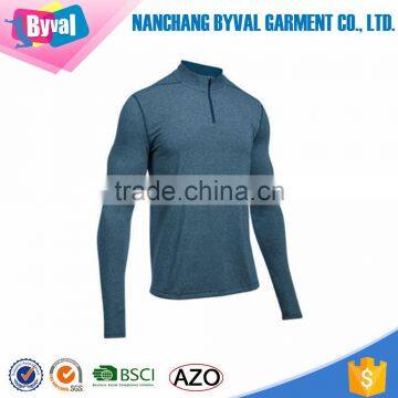 Elite Dry Fit Performance 100%polyester Heather Sports Long Sleeve Running Reflective Zip t Shirts 1/4 Zip Pullover photo-5