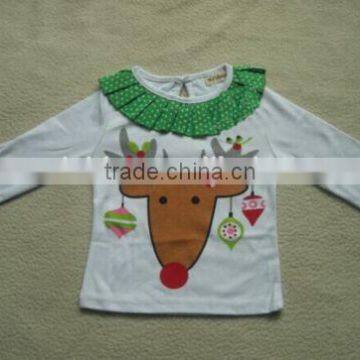Children's Girls Xmas Outfit Deer Pattern Outfit Ruffle Kids Christmas Clothes photo-4