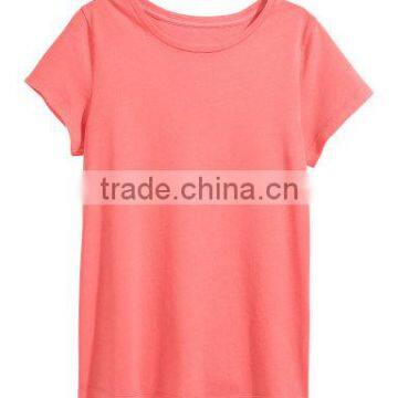 2017 High Quality Fashion Women Cotton T Shirt Round Neck OEM Service Machine Wash Bulk Clothing photo-2