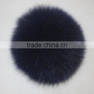 Myfur Navy Blue Dyed Customized Hat Accessory Fox Body Fur Pom Poms photo-2