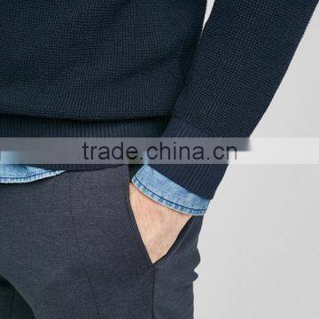 2017 Cotton Design Pullover Crewneck Sweater for Men With Zipper photo-3