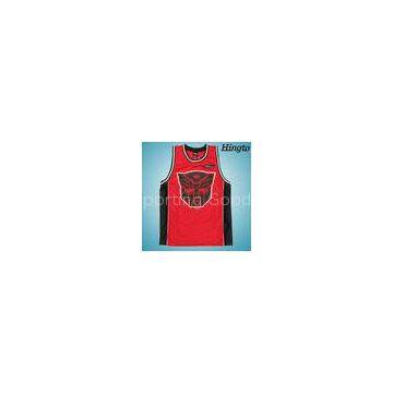 Red Sublimated Basketball Team Jerseys / Reversible Basketball Uniforms