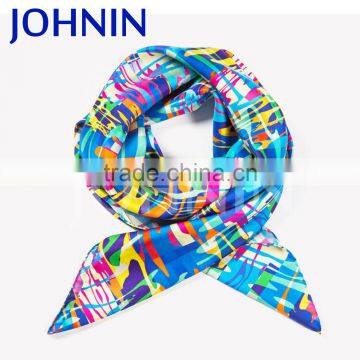 factory price digital printing colorful polyester shiny knitted scarf