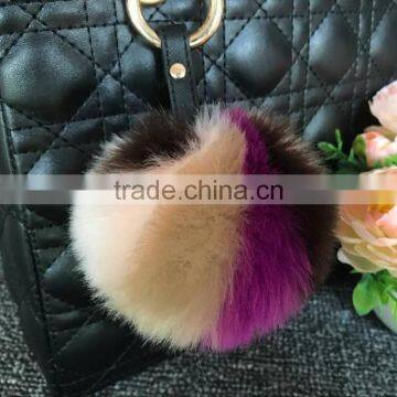 Wholesale Colors 9 Cm Fringe Pom pom Keychain Faux Fur Ball