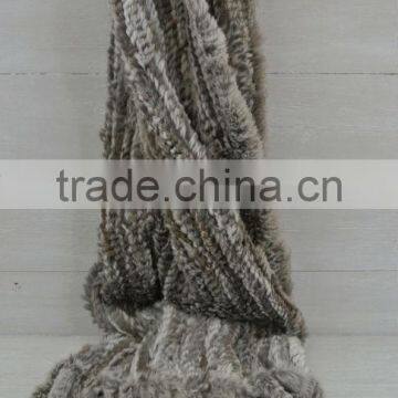 YR887 Hot Sale Knitted Rabbit Fur Blanket With Cushion Covers/Sofa Blankets photo-5