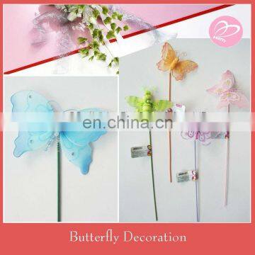 Artificial nylon butterfly garden stick