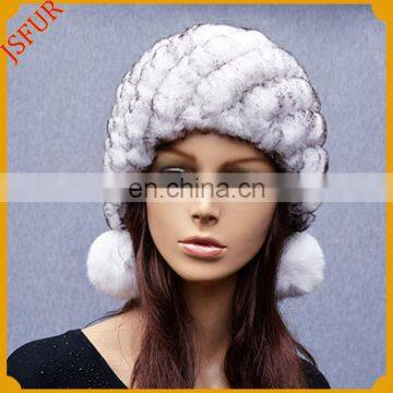 Winter Pom Pom Genuine Rabbit Fur Hat Wholesale From China photo-5