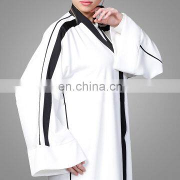 2017 New Design Women White Muslim Abaya Long Casual Ethnic Cardigans photo-6