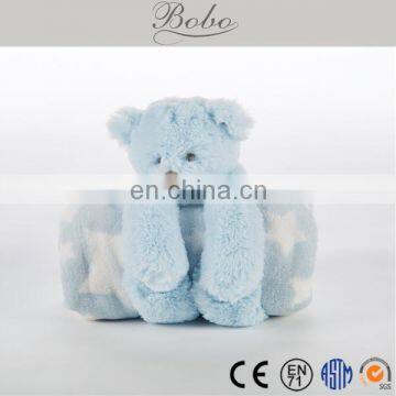 Custom soft stuffed rabbit toy animal blankets for baby