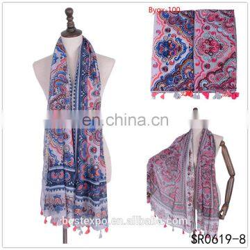 2017 lady tassel long shawl china manufacturer hijab dubai muslim scarf