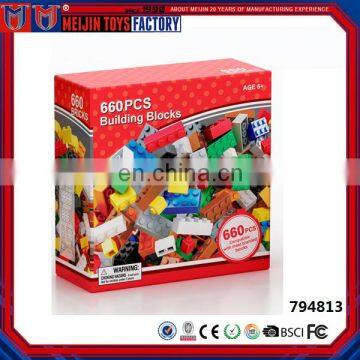 hot ABS safe material Educational bulk building block 660pcs blocks for kids