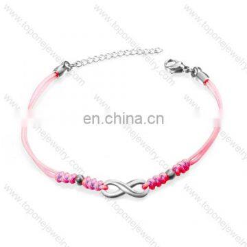 Fashion string infinity stainless steel bracelet