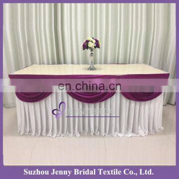 TS094C ruffled table skirt wedding decoration materials table skirting steps