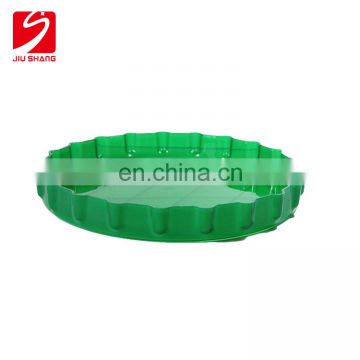 Promotional round bottle cap shape PPS beer serving tray wholesale