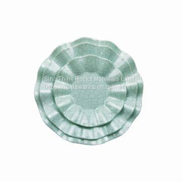 Plastic Ice-crack Design Melamine Plate Tray Table Tray for Irregular Plate Hotel Wholesale photo-2