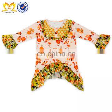 Thanksgiving Turkey Dressy Children Girl Winter Ruffle Clothes Wholesale Kids Girl Set photo-2