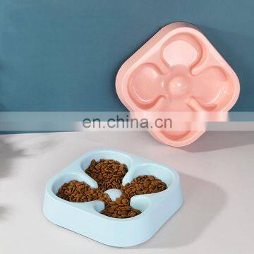 Pet anti-cricket bowl pp resin dog cat bowl pet slow food bowl