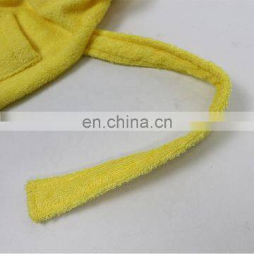 High Quality Warm and Comfortable Baby Hooded Bath Robe Coral Fleece Yellow Bathrobe for Baby photo-4