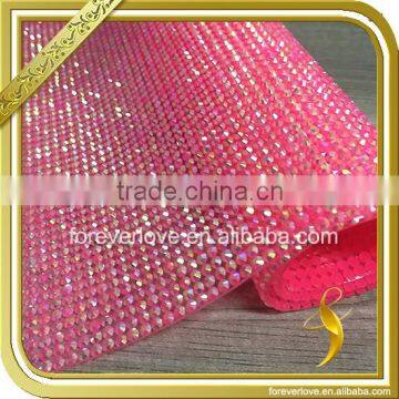 Decorative red hotfix crystal mesh sheet rhinestone diamante embellishment FRM-231