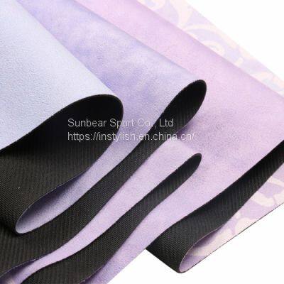 Cheap Cost Bright Color Print Yoga Mat Microfiber Suede Yoga Mat Hot Yoga Mat Manufacturer