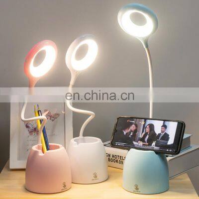 2020 Amazon 3 Modes Dimmable Usb Charging Wireless LED Desk Lamps for Kids Study Reading photo-4
