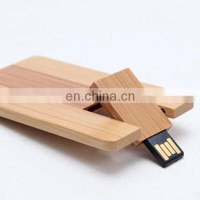 Personalized DIY LOGO Wooden Credit Card USB 2.0 Flash Drive Memory Stick For Computer