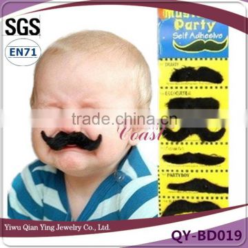 funny black synthetic mustache beard set quotes