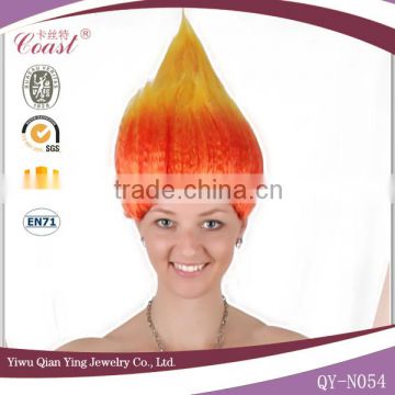 Colorful Costume Proenvironment Synthetic carnival party troll wig caps