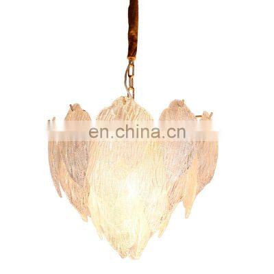 Glass Leaf Leaves Modern Crystal Lighting Art Moroccan Luxury Pendant New Chandelier