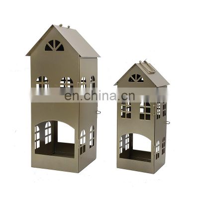 New product metal lantern gold house iron candle lantern for home decor