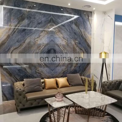 blue color 900x1800mm continue connect design new tech. glazed polished porcelain floor and wall tile