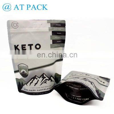 Custom Printed Stand Up Snack Food Packaging Pouch Plastic Chocolate Chips Packaging Bags