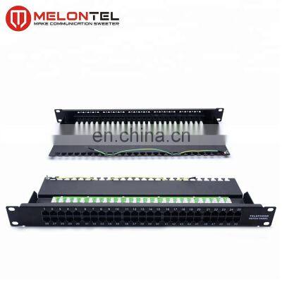 MT-4004 Fully Stocked 19 Inch Rack Mount Type 1U 50 Port Cat3 RJ11 Telephone Patch Panel With Dual IDC