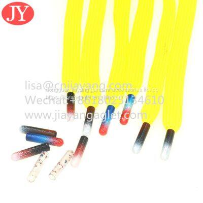 New Style Shiny Colorful Plastic Aglet 22mm Shoelaec Aglet Tipping Translucent Mutl Color Fleck Palstic Aglet photo-3