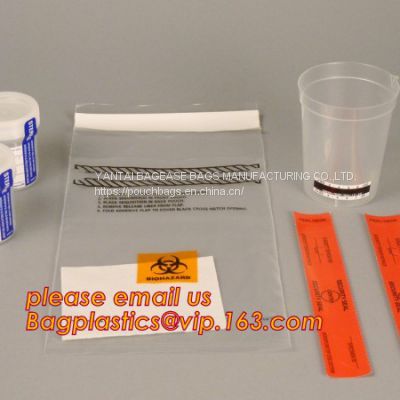 Biohazard Specimen Bags,Zip Specimen Transport Bag, Tear Off Pouch Bags, Attached Document Pouch. Printed Transport Bags