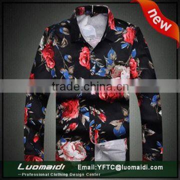 Accept your own label hawiian flower men shirt casual/dress