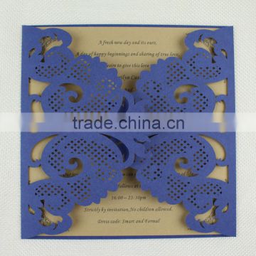 New Spring Summer 2016 Awesome Blue Laser Cut Wedding Invitation