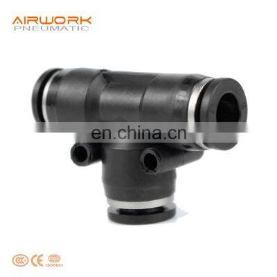 PE Pneumatic 3 Way Plastic Tube Hose Connector T Type Push to Connect Fittings Equal Tee Formula photo-2